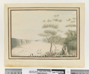 Opp. p. 90. `Vista in Broken Bay Nuovo Galles del Sud. Marzo 1788