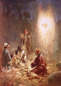 Un angelo annuncia ai pastori di Betlemme la nascita di Gesù