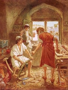 Cristo che Lavora con Giuseppe come Falegname da William Brassey Hole