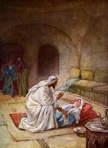 Gesù guarisce una ragazza malata - Bibbia da William Brassey Hole