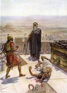 Samuele uccide Agag a Gilgal - Bibbia da William Brassey Hole