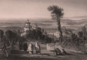 Vista dal Sacro Monte a Varese, Lombardia, Italia, incisione su acciaio di T Willmore da un disegno di William Brockedon da William Brockedon