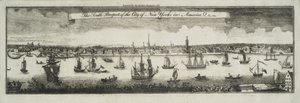 La prospettiva sud della città di New York, in Nord America, 1761 da William Burgis