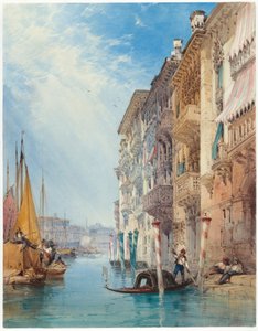 Una gondola sul Canal Grande, Venezia da William Callow