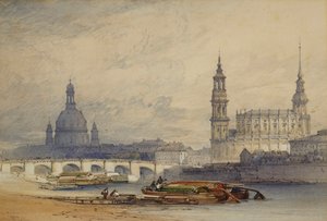 Dresda dal fiume Elba, 1853