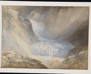 Ghiacciaio del Rodano e il Galenstock, dalla strada del passo Furka da William Callow