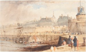 Il Porto di St. Malo con la Bassa Marea da William Callow