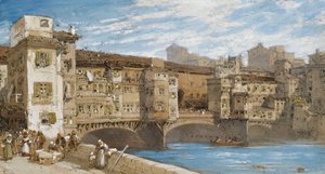 Il Ponte Vecchio, Firenze, 1877 da William Callow