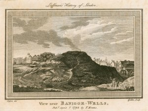 Vista di Bagnigge Wells, vicino a Battle Bridge, Islington, Londra