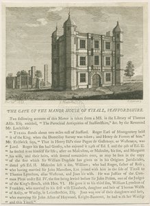 Tixall Hall - Portineria (incisione)