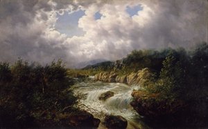 Le cascate di Tamahaka, Contea di Cherokee, Carolina del Nord, c.1860-70 (olio su tela)