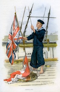 Marinaio della Royal Navy che segnala, c1890-c1893 da William Christian Symons