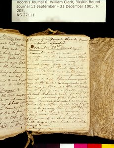 Collezione della famiglia Clark - Volume 6. Diario in pelle di alce, pagina 205, 22-23 dicembre 1805 da William Clark