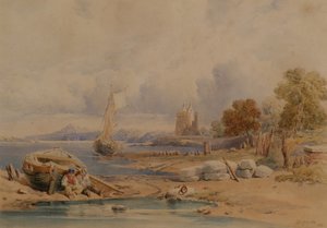 Castello di Barnbougle vicino a Crammond sul Forth da Clarkson Frederick Stanfield