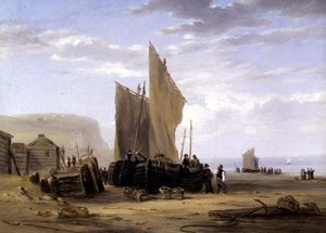 Sulla costa di Yarmouth (una di una coppia) da William Collins