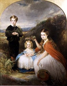 Ritratto dei bambini Middleton: Jessie Caroline (Colla) (n.1851), Alfred Harold (n.1857) e Alice Edith (n.1861) 1864 da William Crawford