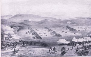 Balaclava, 25 ottobre 1854: La carica della Brigata Leggera, illustrazione da British Battles on Land and Sea, 1915 da William Crimea Simpson