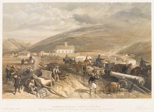 Difficoltà del Commissariato La strada da Balaklava a Sebastopoli, a Kadikoi, durante il maltempo, circa 1854 da William Crimea Simpson