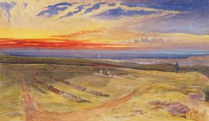 Tombe degli ufficiali nel forte su Cathcart Hill, 1854 (acquerello e bodycolour su grafite su carta) da William Crimea Simpson