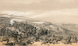 Seconda carica delle Guardie, quando ripresero la batteria a due cannoni nella battaglia di Inkermann da William Crimea Simpson