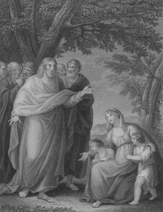 Cristo e i figli di Zebedeo, Matteo 20, Versetto 20-29 (incisione)