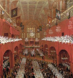 Banchetto alla Guildhall, Città di Londra, 1814 da William Daniell