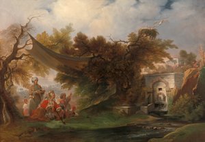Paesaggio indiano con figure vicino a un ruscello [1985, Cormack, YCBA Concise Catalogue] da William Daniell
