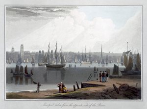 Liverpool, vista dal lato opposto del fiume