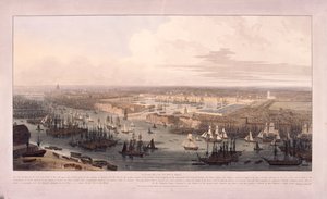 Docks di Londra, 1803 da William Daniell