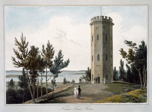 Torre di Nelson, Forres, Moray, Scozia, 1821 da William Daniell