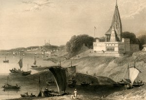 La Pagoda Bernar, Benares, 1835 da William Daniell