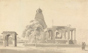 Il Grande Toro e la Pagoda a Tanjore da William Daniell