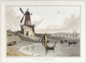 Il mulino di Towns-end, Liverpool da William Daniell