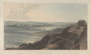 Veduta della Città e Parte del Porto di Falmouth da Pendennis Castel, Cornovaglia da William Daniell