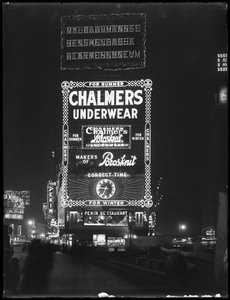 Insegna illuminata per Chalmers Underwear, New York City, 6 gennaio 1917 da William Davis Hassler