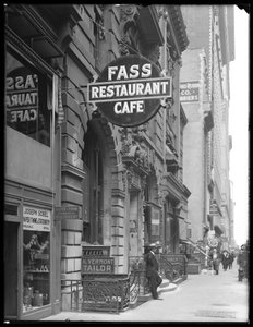 Insegna per Fass Café, 19 W. 31st Street, New York City, 14 giugno 1916 da William Davis Hassler
