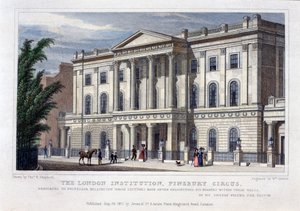 La London Institution, Finsbury Circus, Londra, 1827 da William Deeble
