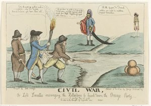 Caricatura inglese sui conflitti civili olandesi, 1787 da William Dent