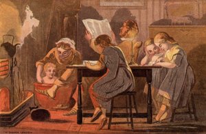 Sabato sera: una famiglia che legge e si diverte la sera da William Dickes