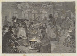 Sfratto di famiglie irlandesi povere in Leather Lane, Holborn da William Douglas Almond