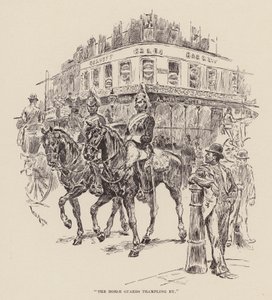 "Le guardie a cavallo che calpestano" (incisione) da William Douglas Almond