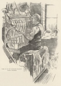 Lavoro a un vecchio telaio per calze, Leicester da William Douglas Almond