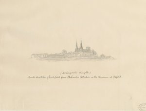 Cattedrale di Lichfield - Vista Sud-Ovest da William Dugdale