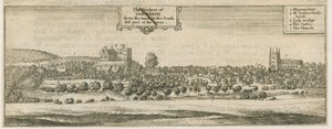 Tamworth - Panorama: incisione, nd [XVII secolo] da William Dugdale
