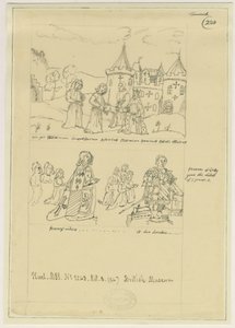 Chiesa di Tamworth - Vetro della finestra: tracciato a inchiostro, nd [?XVII sec] da William Dugdale