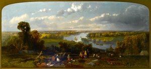Picnic su Richmond Hill con vista sul fiume Tamigi, Surrey da William E. Jones