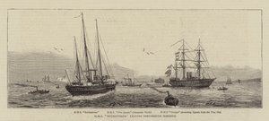 HMS Enchantress lascia il Porto di Portsmouth da William Edward Atkins