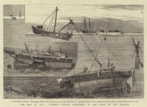 La perdita della HMS Doterel, operazioni di immersione sulla scena del disastro da William Edward Atkins