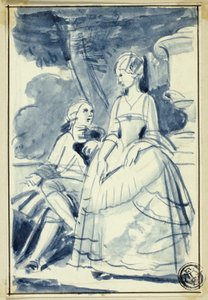 Uomo e donna in abiti del XVIII secolo da William Edward Frost