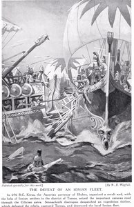 La sconfitta di una flotta ionica, illustrazione da 